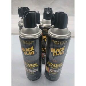 Lot of 4 Black Flag Spider and Scorpion Killer, Aerosol Cans 16oz Quick Ship!